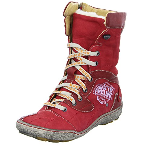 Kacper 4-3906 Damen Schnürstiefel Lederschuh Echt-Leder Rot Größe 40 EU von Kacper