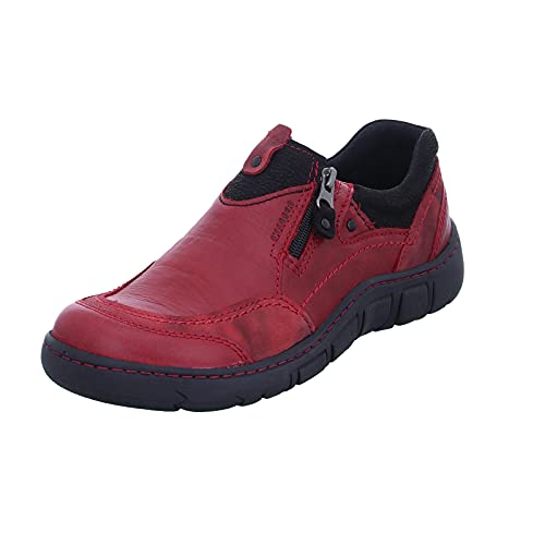 Kacper Damen Slipper 2-0227 Leder Schlupfschuh Atmungsaktiv Elastisch Flexibel Gepolstert Praktisch Rot (Red) Größe 39 EU von Kacper