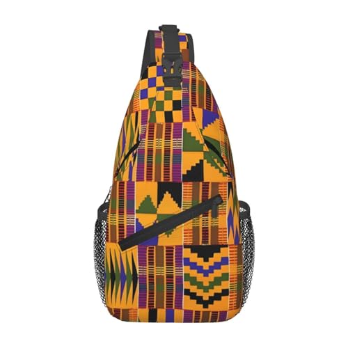 Autismus-Bewusstseins-Puzzleteile, Herzform, geeignet für Sport, Laufen, Reisen, Outdoor, Umhängetasche für Herren und Damen, Afrikanische Ethno-Textur, Einheitsgröße, Retro-Stil von KadUe