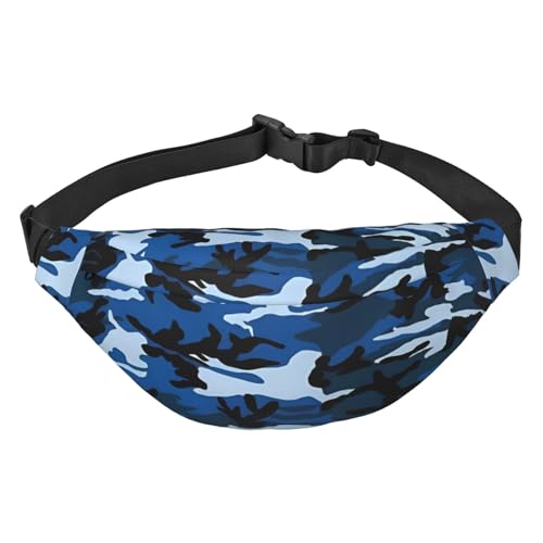 Braunes Rindsleder, geeignet für Sport, Laufen, Reisen, Outdoor-Bodypacks, Unisex, für Herren und Damen, blau camouflage, Einheitsgröße, Fahrradrucksack von KadUe