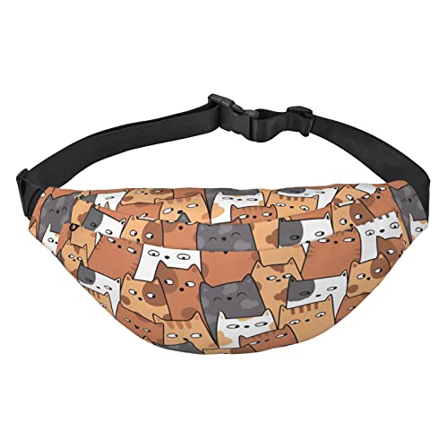 Französische Hahne, geeignet für Sport, Laufen, Reisen, Outdoor-Bodypacks, Unisex, für Herren und Damen, Orange Katzen, Einheitsgröße, Fahrradrucksack von KadUe