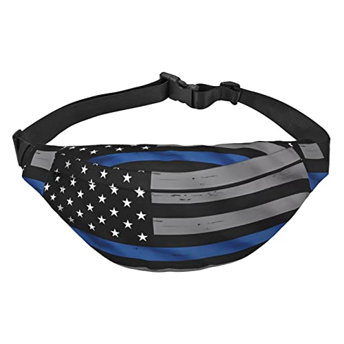 Hawaiianische bunte Blume, geeignet für Sport, Laufen, Reisen, Outdoor-Bodypacks, Unisex, für Herren und Damen, American Thin Blue Line Flagge, Einheitsgröße, Fahrradrucksack von KadUe