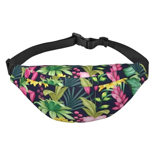 Hawaiianische bunte Blume, geeignet für Sport, Laufen, Reisen, Outdoor-Bodypacks, Unisex, für Herren und Damen, Hawaiianische bunte Blume, Einheitsgröße, Fahrradrucksack von KadUe