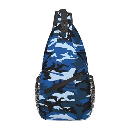 Kariertes Rautenmuster, geeignet für Sport, Laufen, Reisen, Outdoor-Tragetaschen für Herren und Damen, blau camouflage, Einheitsgröße, Retro-Stil von KadUe