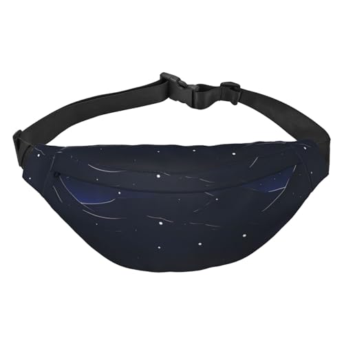 Schwarze und weiße Galaxie, geeignet für Sport, Laufen, Reisen, Outdoor-Bodypacks, Unisex, für Herren und Damen, Serene Blue Night View, Einheitsgröße, Fahrradrucksack von KadUe