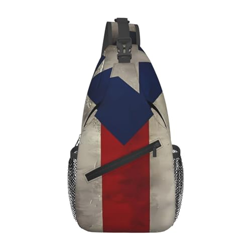 Seestern Küstenwolle, geeignet für Sport, Laufen, Reisen, Outdoor, Herren und Damen Crossbody Taschen, Flagge von Puerto Rico, Einheitsgröße, Retro-Stil von KadUe