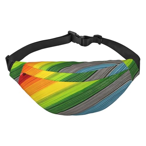 Sonnenblume geeignet für Sport, Laufen, Reisen, Outdoor-Bodypacks, Unisex, für Herren und Damen, Regenbogenfarbene Streifen, Einheitsgröße, Fahrradrucksack von KadUe