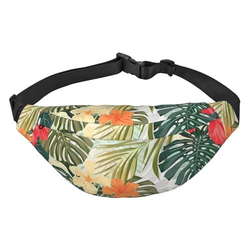 Sternsternhaufen Galaxien, geeignet für Sport, Laufen, Reisen, Outdoor-Bodypacks, Unisex, für Herren und Damen, Vegetationsblätter mit Hibiskusblüten, Einheitsgröße, Fahrradrucksack von KadUe