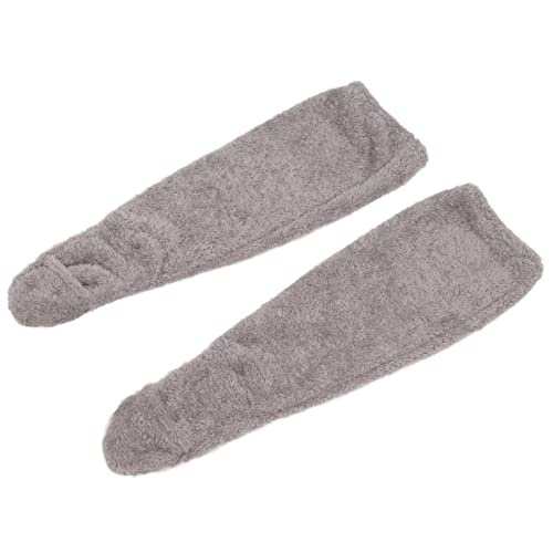 Überknie-Plüschsocken, elegante, modische, weiche, verstellbare, dicke, flexible Beinwärmer-Socken zum Schlafen für Frauen(Grau) von Kadimendium