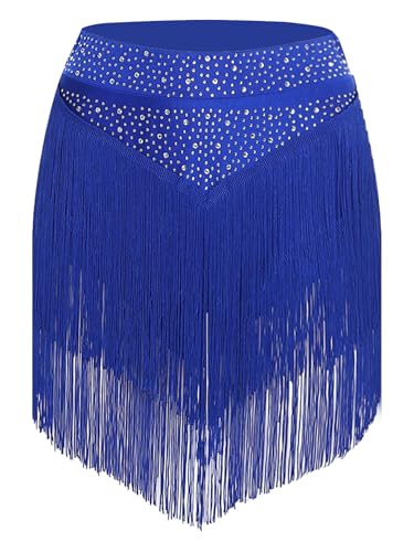 Kaerm Damen Tanzrock Salsa Mit Fransen Mädchen Rock Lateinamerikanisch Elegant Mit Eingebauten Shorts Für Rumba Tango Samba Blau S Kaerm Damen Tanzrock Salsa Mit Fransen Mädchen Rock Lateinamerikanisch Elegant Mit Eingebauten Shorts Für Rumba Tango Samba Blau S von Kaerm