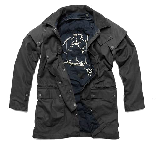 KAKADU Drover Herren-Regen-Jacke, Wachs-Jacke mit abnehmbaren Schultercape und herausnehmbarem Innenfutter bis Größe 5XL (64-66) von KAKADU