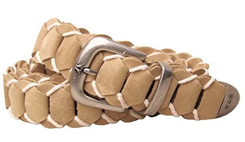 KAKADU Echtleder Gürtel geflochten Ledergürtel handgemachte Herren Damen Unisex Western Style Vintage mit Metall-Schnalle ca. 4 cm breit in braun schwarz beige rost von KAKADU