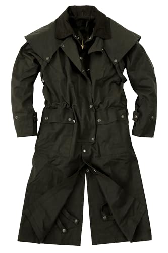 Outdoor Wachsmantel Wachsjacke gefüttert mit herausnehmbaren Innenfutter Regenjacke Regenmantel lang atmungsaktiv schwarz und braun Reiten Wandern Jagd Motorrad große Größen für Herren und Damen von KAKADU