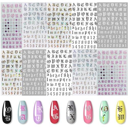 Kalolary 10 Blatt Muster nagelsticker selbstklebend Nagelaufkleber Nail Art Sticker Nagel Abziehbilder für Mädchen Mitgebsel Kindergeburtstag DIY Nagel Kunst Dekoration von Kalolary