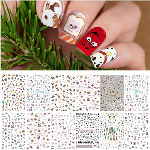 Kalolary 840+Muster Tiere nagelsticker selbstklebend Nagelaufkleber Nail Art Sticker Nagel Abziehbilder für Mädchen Mitgebsel Kindergeburtstag DIY Nagel Kunst Dekoration … von Kalolary