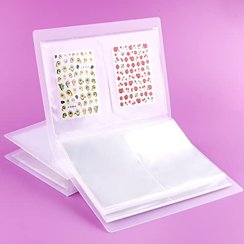 Kalolary Nail Sticker Display Album, 20 Seiten 80 Slots Nail Sticker Aufkleber Sammeln Aufbewahrungsbuch Organizer für den Heimgebrauch Nail Art Display Zeigt Buch Cont (2 Stücke) von Kalolary