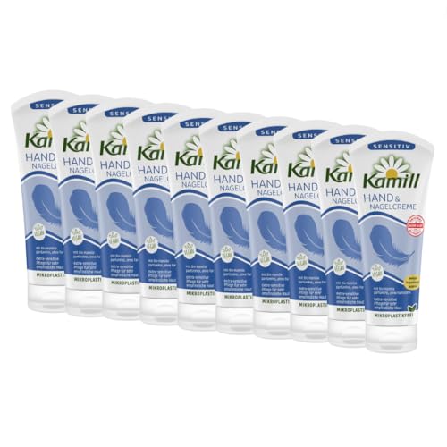 10er Pack Kamill Hand- & Nagelcreme SENSITIV (10 x 100ml) - parfümfreie & extra-sensitive Pflege für empfindliche Haut, optimal für Allergiker geeignet mit Bio-Kamille & Bisabolol von Kamill