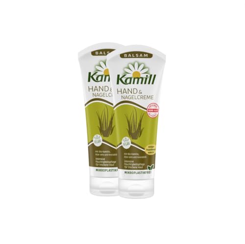 2er Pack Kamill Hand- & Nagelcreme BALSAM (2 x 100ml) - bietet intensive Pflege, Feuchtigkeit & Schutz mit Avocadoöl & Aloe Vera für trockene, beanspruchte Hände, ohne Mikroplastik von Kamill