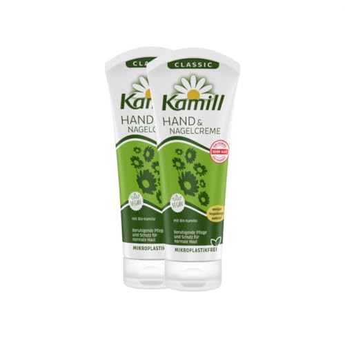 2er Pack Kamill Hand- & Nagelcreme CLASSIC (2 x 100ml) - beruhigt & schützt mit Bio-Kamille aus kontrolliert biologischem Anbau, mit veganen Inhaltsstoffen & ohne Mikroplastik von Kamill