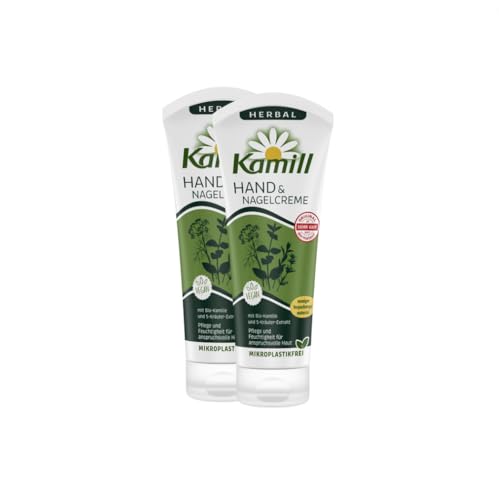 2er Pack Kamill Hand- & Nagelcreme HERBAL (2 x 100ml) - reichhaltige Pflege & Schutz mit 5-Kräuter-Extrakt & veganen Inhaltsstoffen, für anspruchsvolle Haut von Kamill