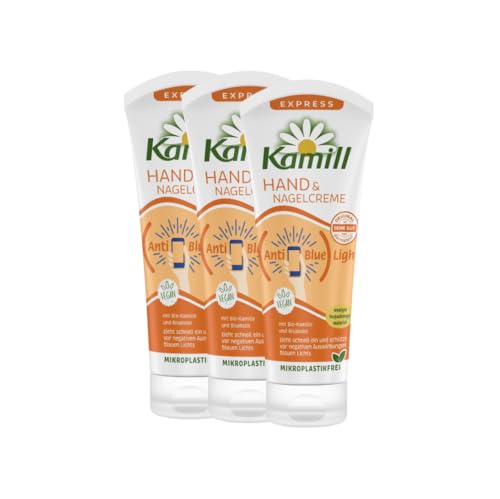 3er Pack Kamill Hand- & Nagelcreme EXPRESS (3 x 100ml) - pflegt & schützt die Hände vor schädlichem Blaulicht mit Anti Blue Light Filter, ohne Mikroplastik & tierische Inhaltsstoffe von Kamill