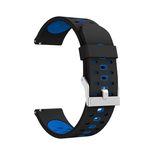 KanaAt LKQASD Kompatibel mit RS4 Plus / LS02 / RS4 Smartwatch-Armband, Ersatz-Silikon-Armband, Armband, 20 mm Uhrenarmband, Ersatz for Männer und Frauen(Color:Black blue) von KanaAt