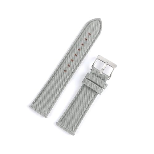 LKQASD Nylon-Leder-Uhrenarmband, 22 mm, 20 mm, kompatibel mit Watch GT2 Gürtel, Schnellverschluss-Armband, kompatibel mit Galaxy Watch 42/46 mm, kompatibel mit Seiko (Color : Gray-silver, Size : 20m von KanaAt