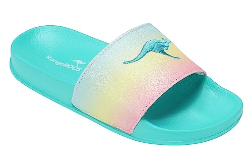 KangaROOS Damen K-Slide Shine Sandale, Ocean/Rainbow, 35 EU von KangaROOS