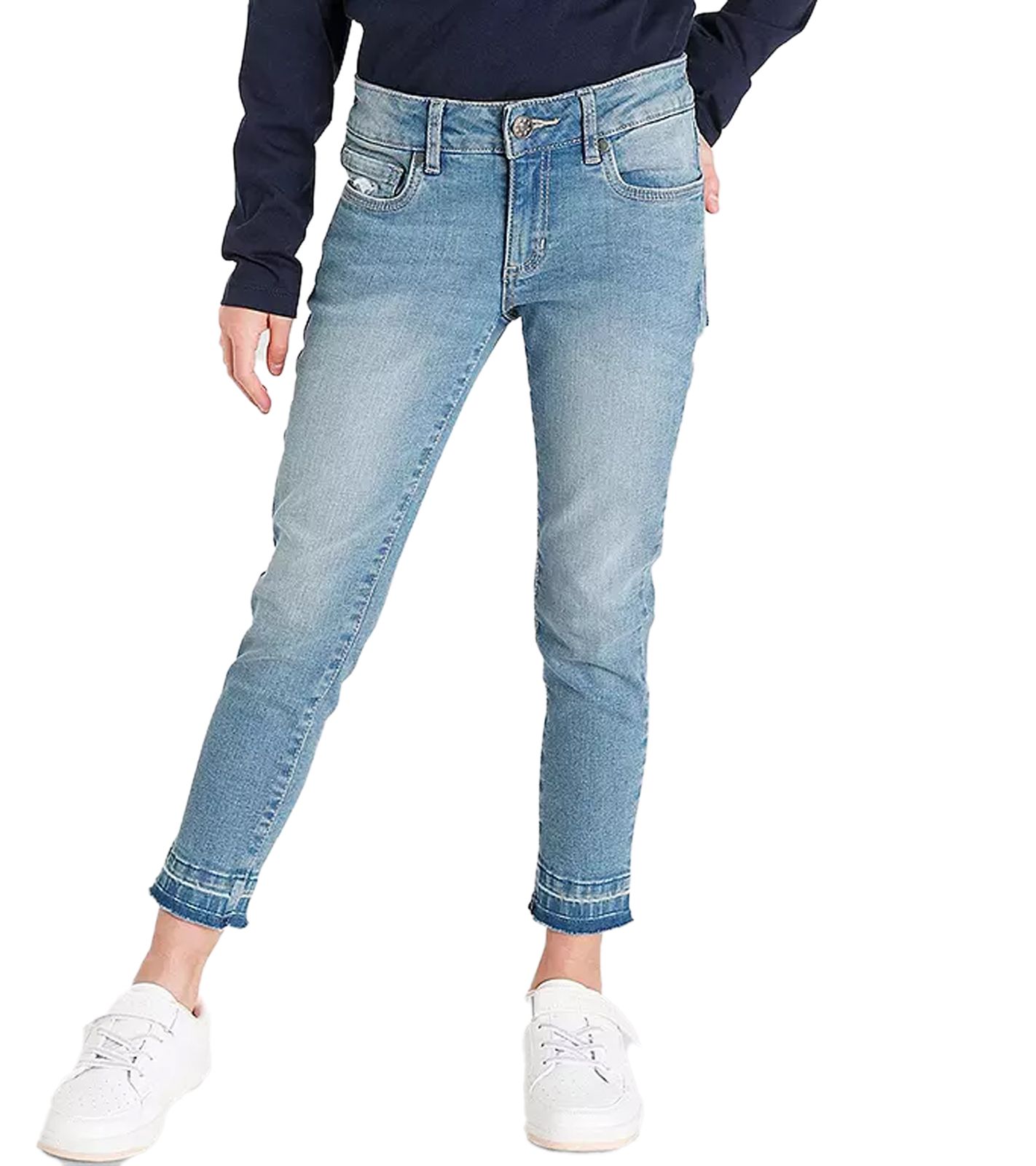 KangaROOS Kinder Jeans-Hose für Mädchen mit verkürztem geradem Bein Baumwoll-Hose Freizeit-Jeans 43634735 Blau KangaROOS Kinder Jeans-Hose für Mädchen mit verkürztem geradem Bein Baumwoll-Hose Freizeit-Jeans 43634735 Blau von KangaROOS