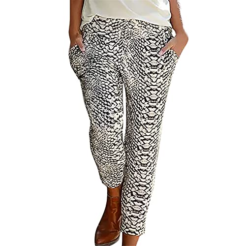 Damen Pant Lange Haremshose Schlupfhose Boho Strandhose Loose Sommerhose Frauen Hose mit Taschen Straight Bein Hose Blumenmuster Leicht Freizeithose Stoffhose Jogginghose Yogahose Sporthose Pumphose von Kanpola Damen Sweatshirts