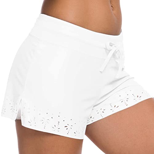 Kanpola Badeshorts FüR Damen Hollow Kurze Badehose Schnell Trocknend Schwimmhose Strand Wassersport Shorts High Waist Stretch Hotpants Surfing Wassersport Boardshorts von Kanpola Damen Sweatshirts