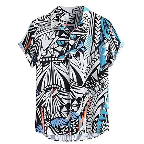 Kanpola Kurzarm Hemd Herren Hawaiihemd 3D Drucken Strandhemd Sommer Revers Shirt Knopfleiste Kurzarmhemd Funky Freizeithemd Sommerhemden für Karneval Party von Kanpola Herren Top