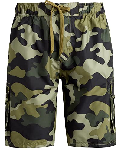 Kanu Surf Herren Barracuda Swim Trunks (Regular & Extended Sizes) Badehose, Camouflage Armee Grün, XX-Large von Kanu Surf