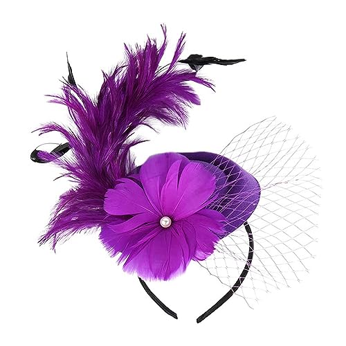 1920er Jahre Mittelalterlicher Feder-Blumen-Haarreif für Damen, Cosplay, Aufführungen, Kopfschmuck, Festival, Party, Kostüm, Requisiten, Karneval, Kopfschmuck, mehrfarbig, Karneval, Kopfschmuck für von Kaohxzklcn