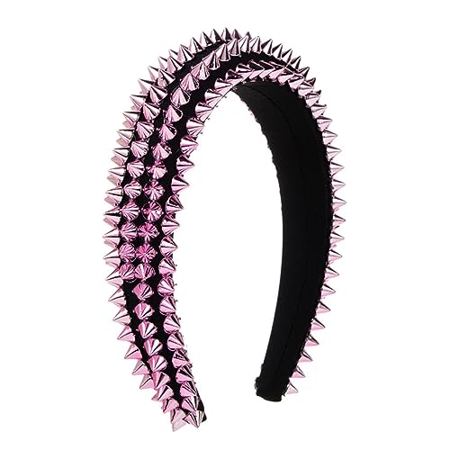 Elegantes Haar-Accessoire, Slip-Stirnband mit Nieten für Konzerte und Partys, Damen-Haarband mit Schaumstoff-Nieten von Kaohxzklcn