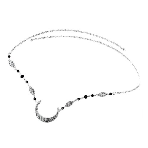 Stirn-Haarband für Damen, hohler Mond, Boho-Stil, Stirnband, elegant, weiblich, Schmuck, Ornament, Strass, Stirnbänder, Kopfkette, Haarschmuck für Damen und Mädchen von Kaohxzklcn