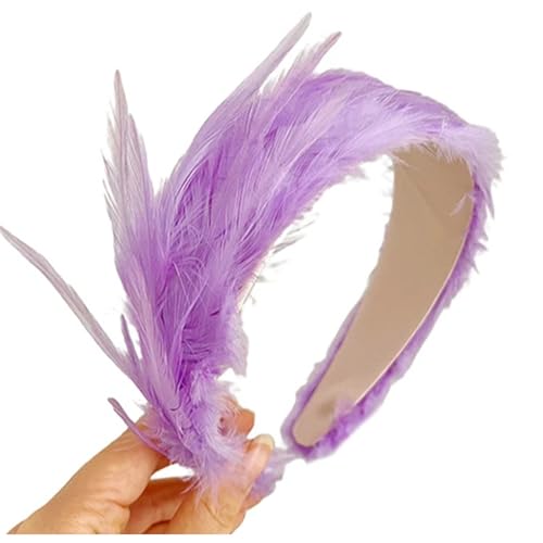 Teeparty-Fascinator mit Federn, französischer Haarreif für Damen, Vintage-Kopfschmuck, elegantes Rollenspiel-Stirnband, Haarschmuck von Kaohxzklcn