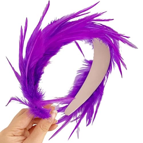 Teeparty-Fascinator mit Federn, französischer Haarreif für Damen, Vintage-Kopfschmuck, elegantes Rollenspiel-Stirnband, Haarschmuck von Kaohxzklcn