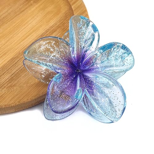 Transparente Blumen-Haarklammer, Bananen-Haarspangen, rutschfest, für Mädchen, niedlich, Pferdeschwanz-Halter für Frauen, transparente Blumen-Haarspange, Haarschmuck für Frauen von Kaohxzklcn