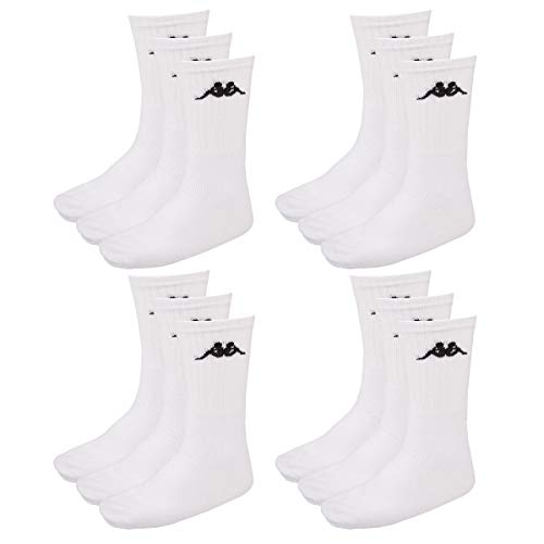 Kappa 12 Paar SONOTU 3 Sportsocken Gr. 35-46 Unisex Tennissocken, Farbe:White, Socken & Strümpfe:39-42 von Kappa