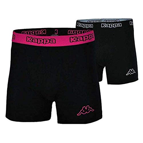 Kappa 4X Logo Boxer Short Herren Boxershorts 4 Stück Schwarz/Fuchsia, Grösse:S von Kappa