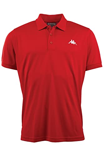 Kappa Herren Polo Shirt in M, Rot I Polyester Polo-Hemd mit aufgesticktem Logo I Basic Poloshirts für Männer I Sportliches Kurzarm Polo für Sport & Freizeit I Regular Fit von Kappa