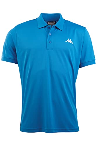 Kappa Herren Polo Shirt in XL, Türkis I Polyester Polo-Hemd mit aufgesticktem Logo I Basic Poloshirts für Männer I Sportliches Kurzarm Polo für Sport & Freizeit I Regular Fit von Kappa