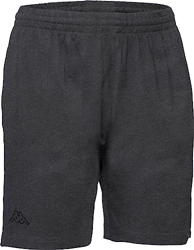 Kappa Shorts für Damen und Herren, lässige Sportshorts mit Taschen, Kurze Hose aus Baumwolle, angenehmer Stretchbund, Dunkelgrau, Gr. XL von Kappa