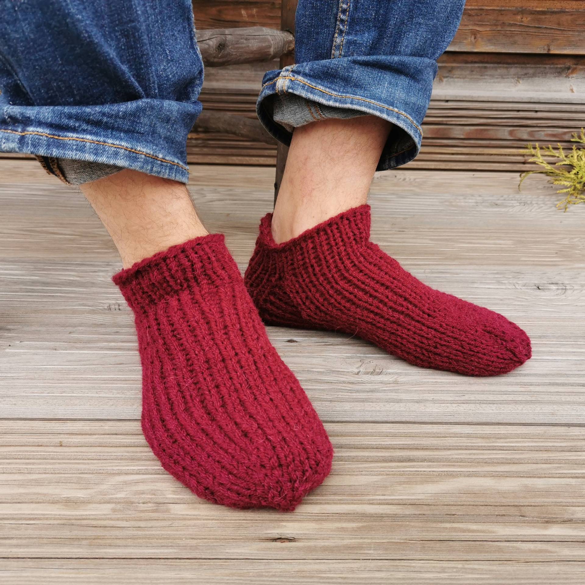 Alpaka Socken, Herren Gestrickte Geschenke Für Papa von KaralineCountryHome