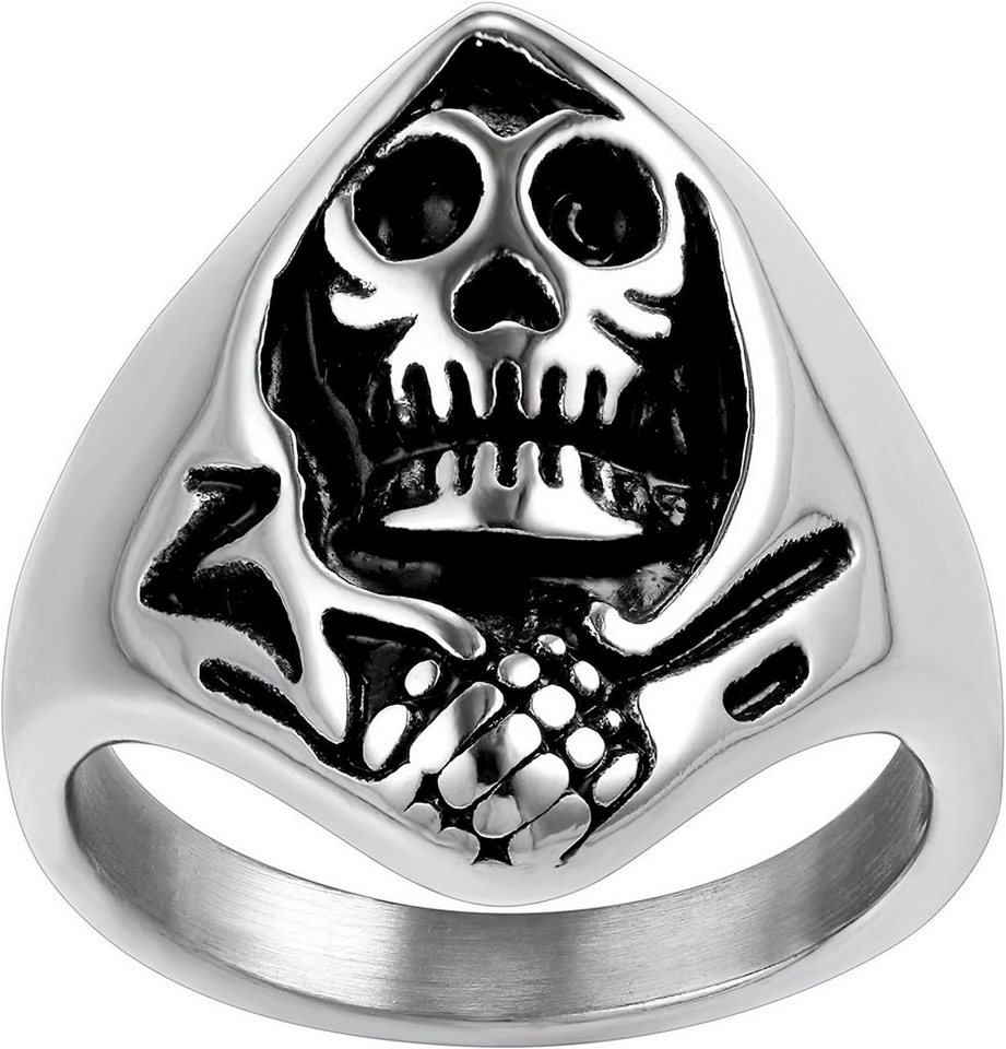 Karisma Fingerring Karisma Männer Edestahl 316L Silber Totenkopf Halloween geschwärzt- RHC111 - 60 (19.1) von Karisma