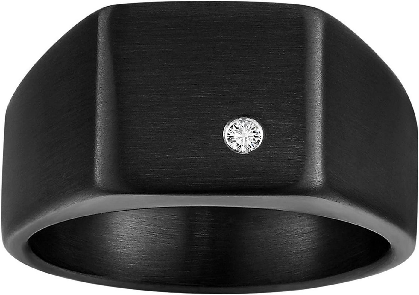 Karisma Fingerring Karisma Männer Edestahl Schwarz 316L Stein Matt - RHX110 - 65 (20.7) von Karisma