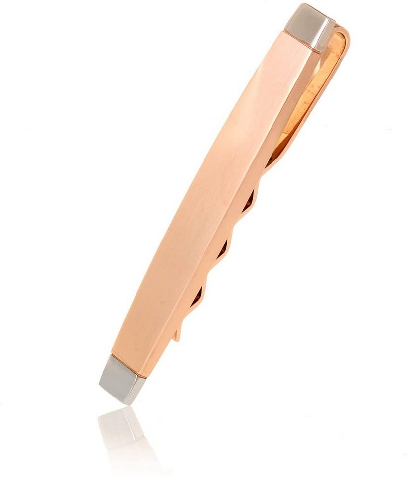 Karisma Krawattennadel Karisma Hochwertige Herren Edelstahl 316L Krawattennadel / Krawattenklammer / Tie Clip Rosé-Gold Beschichtet TG150-002-W von Karisma