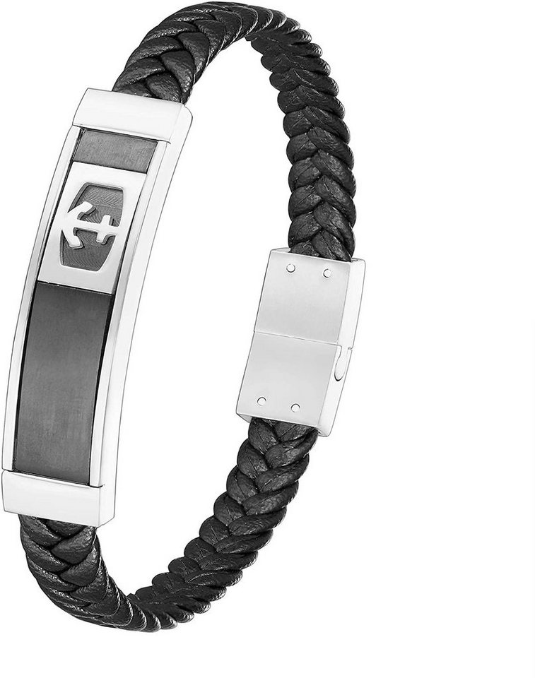 Karisma Lederarmband Karisma Männer Klassiches Lederarmband mit Edelstahl Logo von Karisma