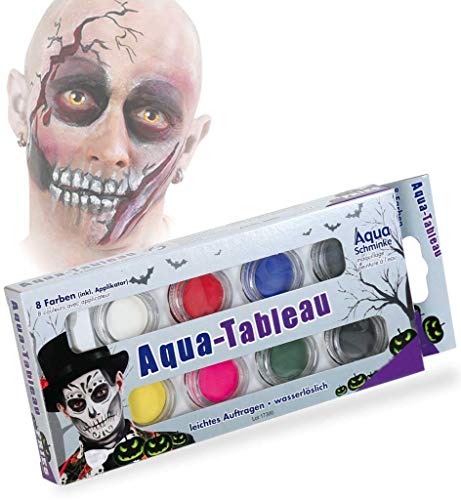 Schminkpalette in Theaterqualität 2.Wahl Halloween Malkasten Aqua Tableau Schminke von KarnevalsTeufel.de